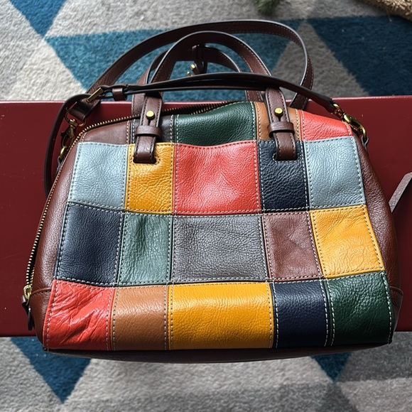 Multicolor patchwork fossil handbag - Picture 3 of 9